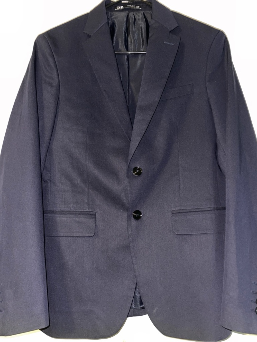 Zara Men's Dark Navy Two-Button Blazer